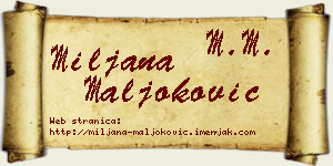 Miljana Maljoković vizit kartica